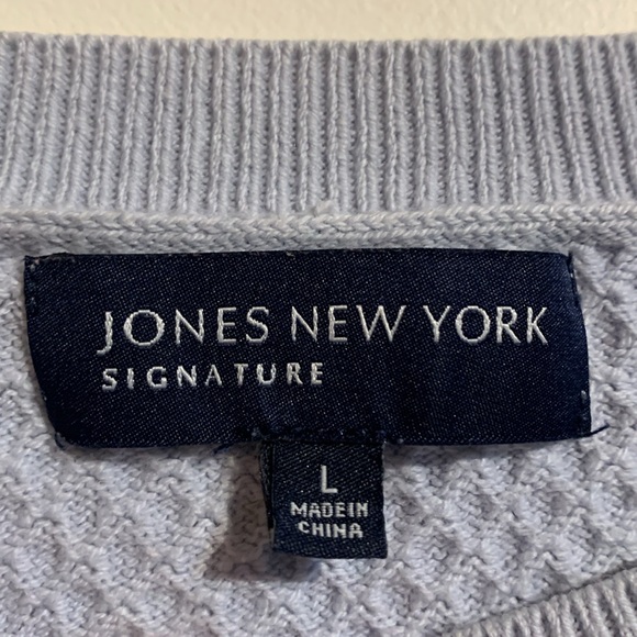Jones New York stripped honey comb waffle knit shirt - Picture 2 of 7